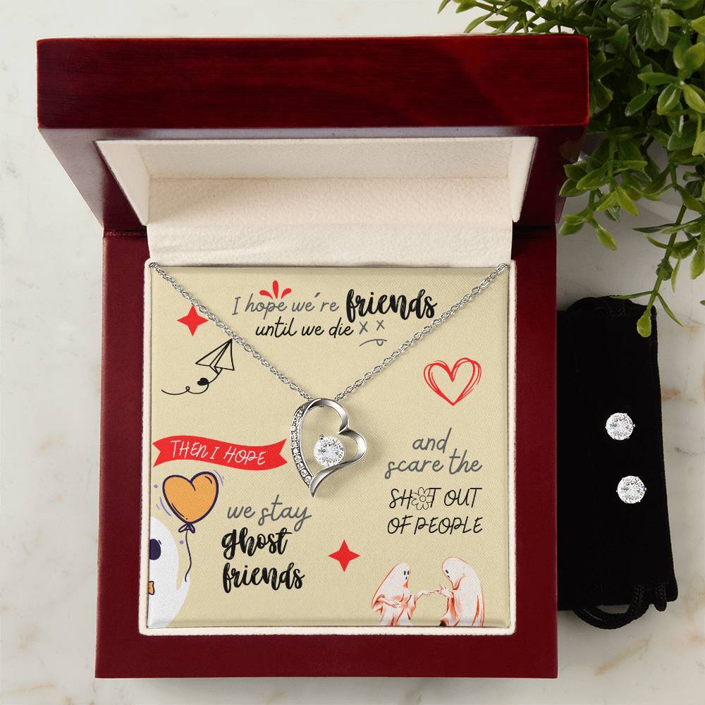 Forever Love Necklace + Clear CZ Earrings | Ghost Friends