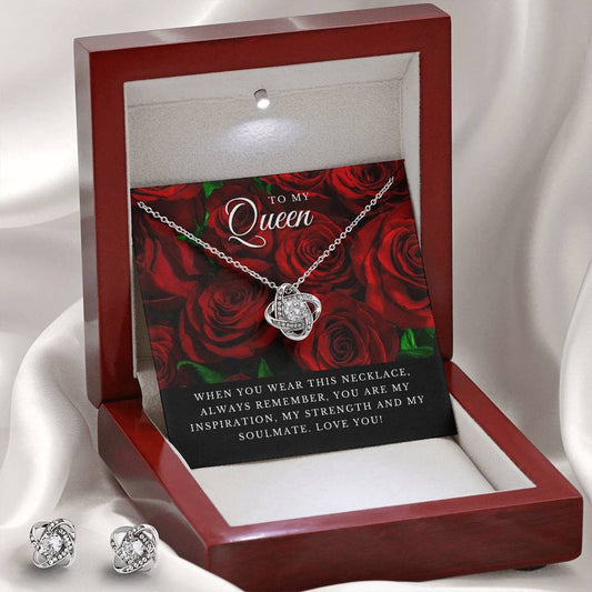 Love Knot Earring & Necklace Set | To my Queen