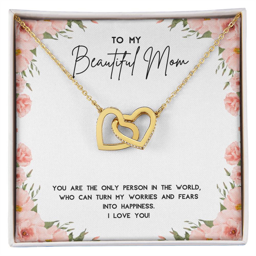 Interlocking Hearts Necklace | To My Beautiful Mom - Only Person