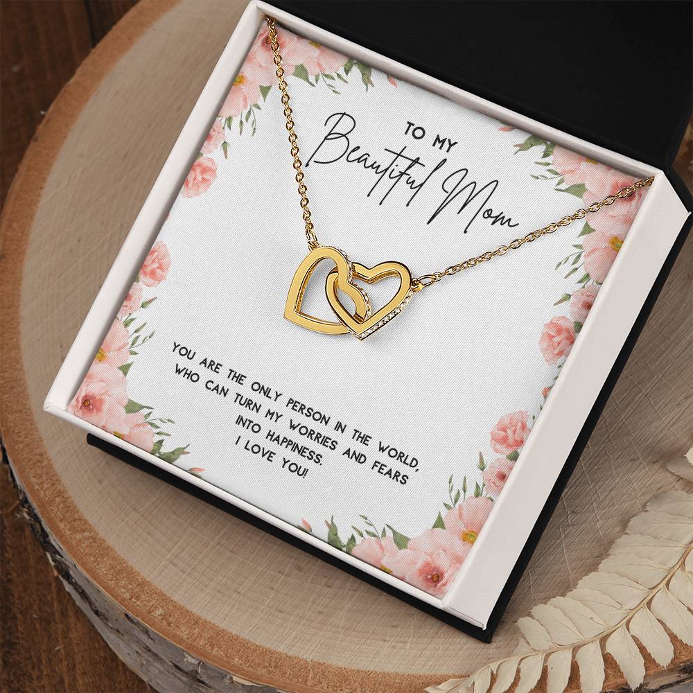 Interlocking Hearts Necklace | To My Beautiful Mom - Only Person