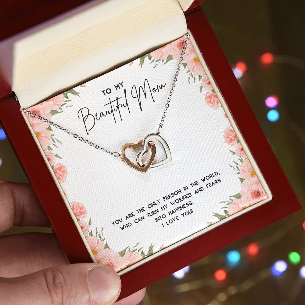 Interlocking Hearts Necklace | To My Beautiful Mom - Only Person