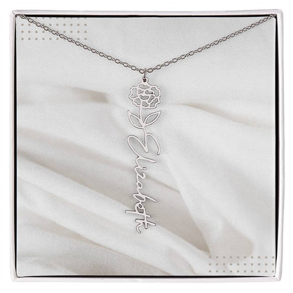 Flower Name Necklace