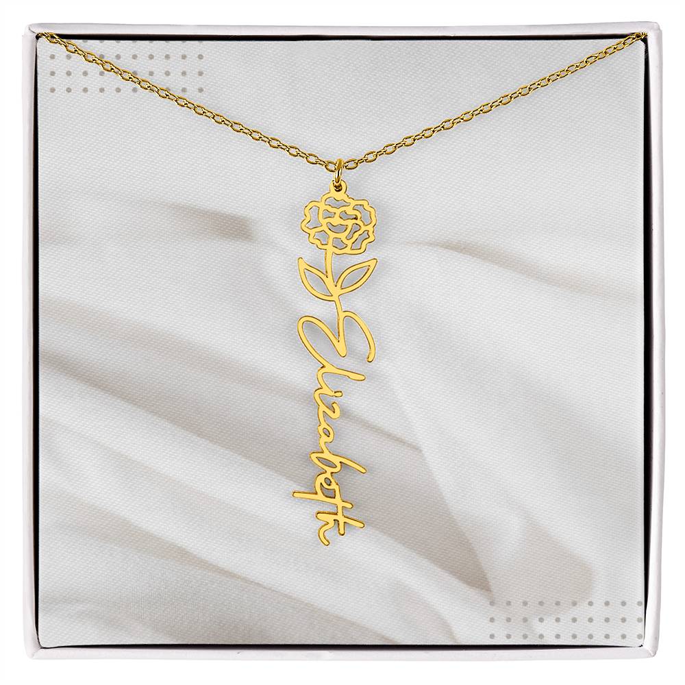 Flower Name Necklace