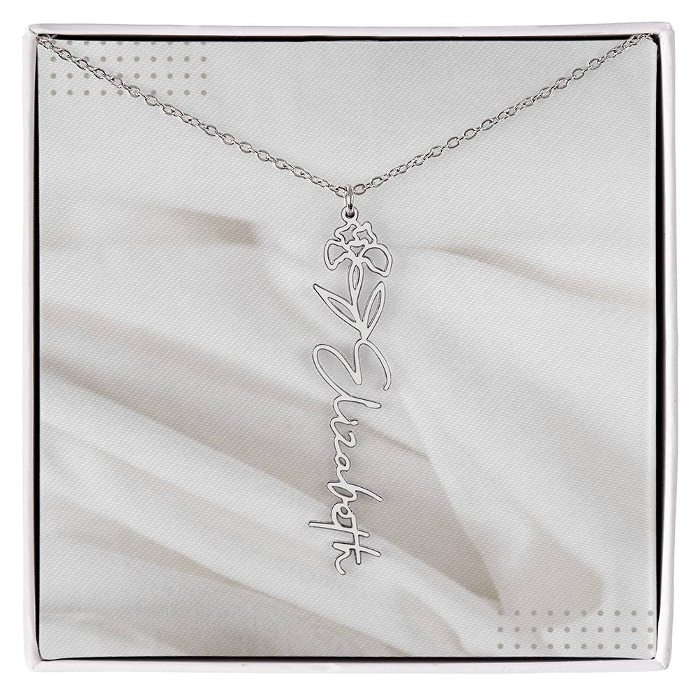Flower Name Necklace
