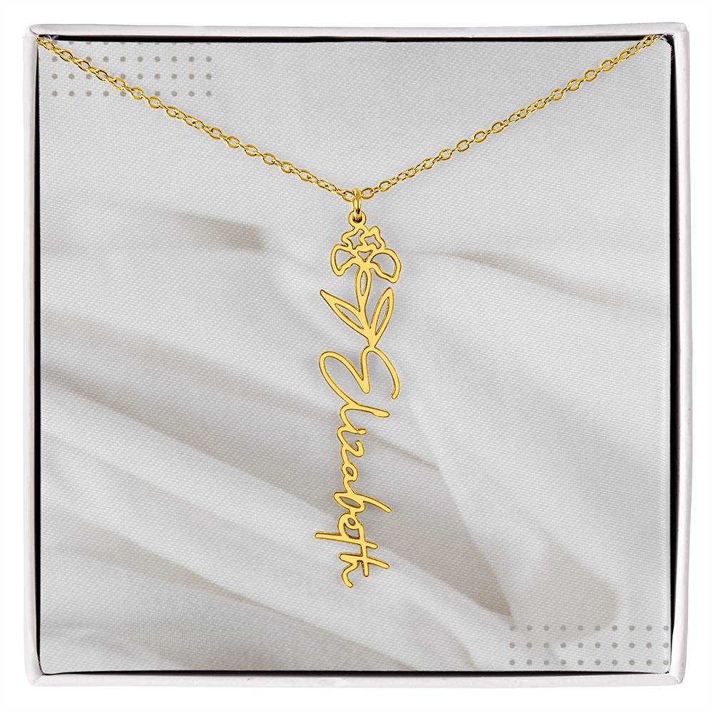 Flower Name Necklace
