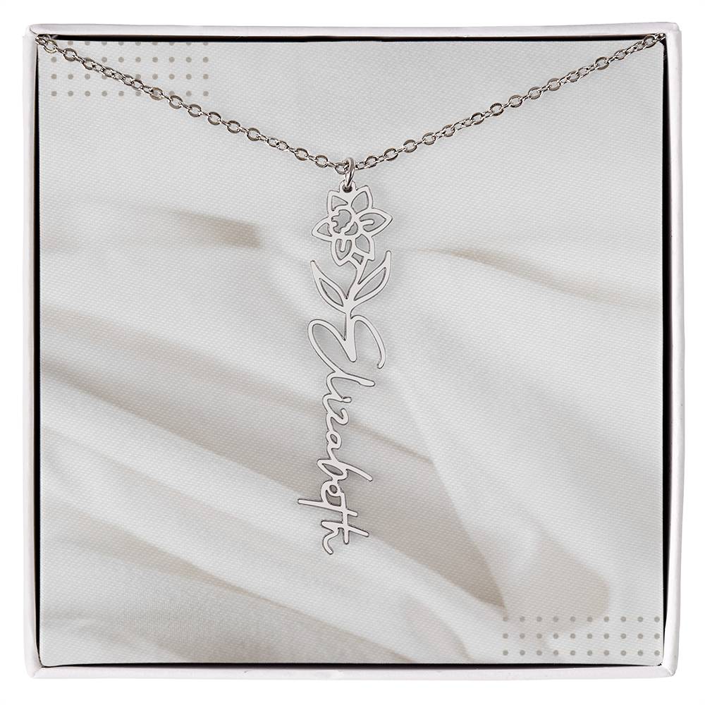 Flower Name Necklace