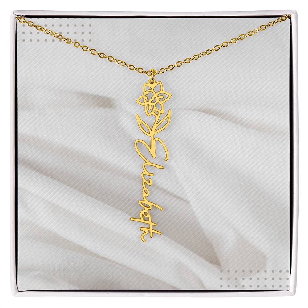 Flower Name Necklace