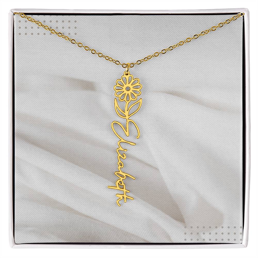 Flower Name Necklace