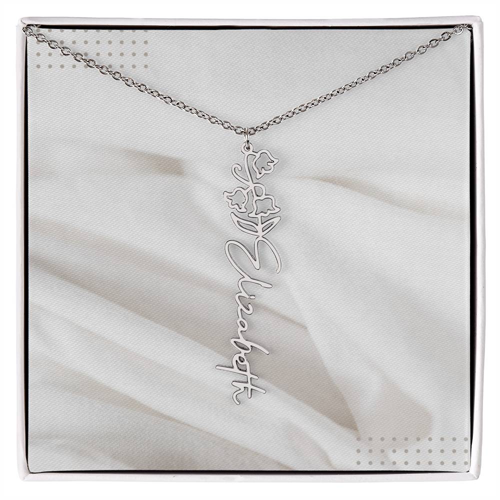 Flower Name Necklace