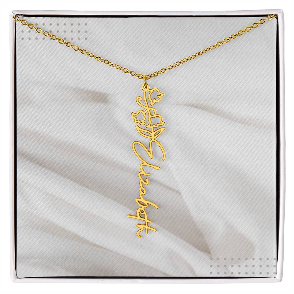 Flower Name Necklace