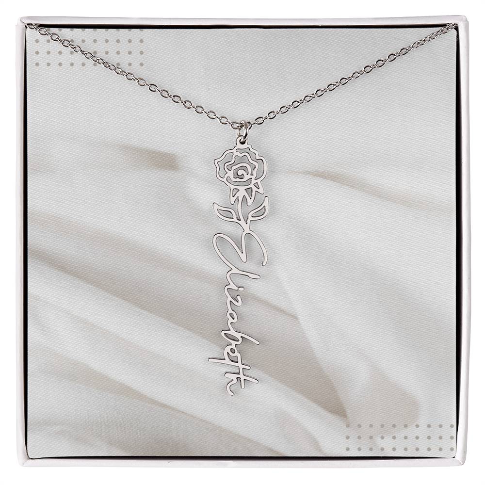 Flower Name Necklace