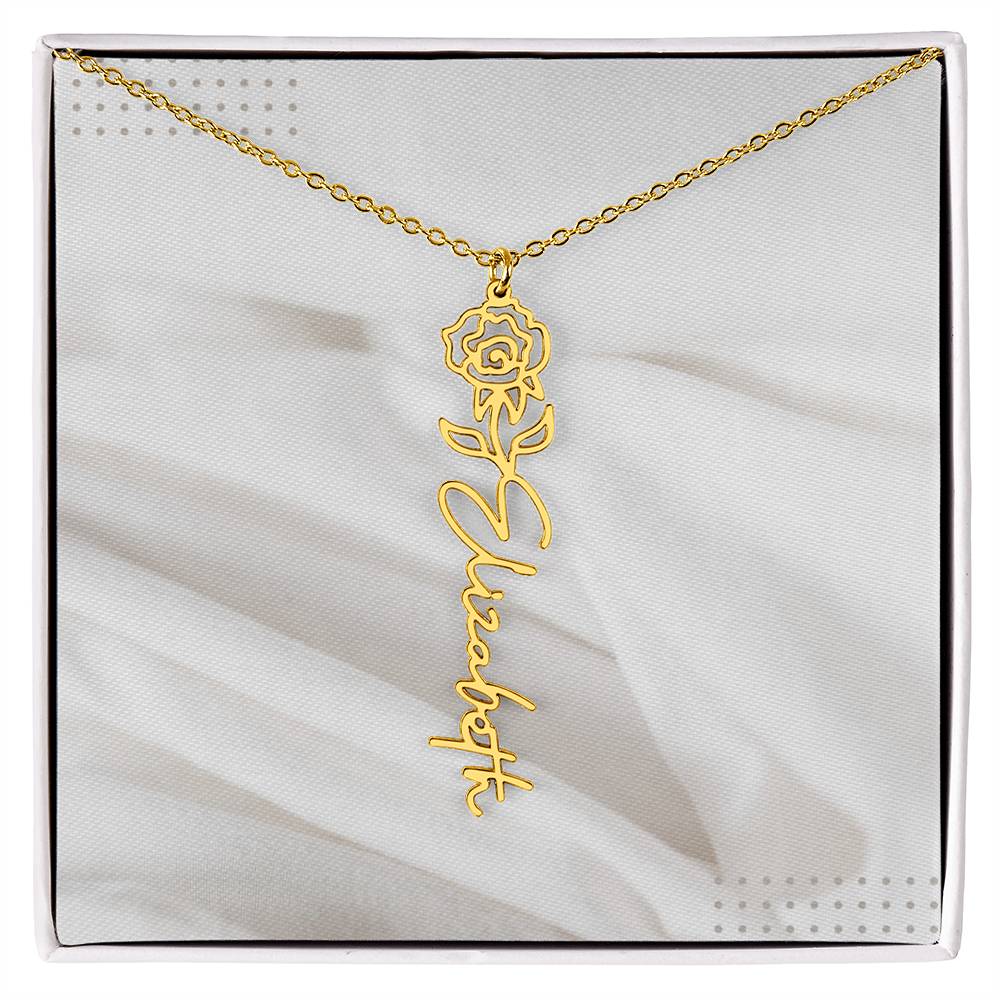 Flower Name Necklace