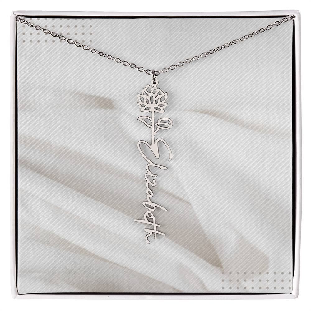 Flower Name Necklace