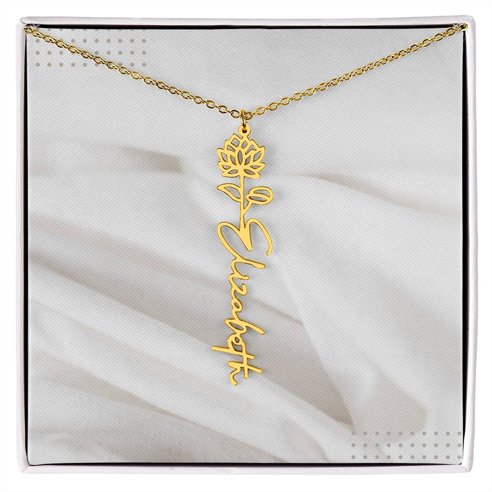 Flower Name Necklace