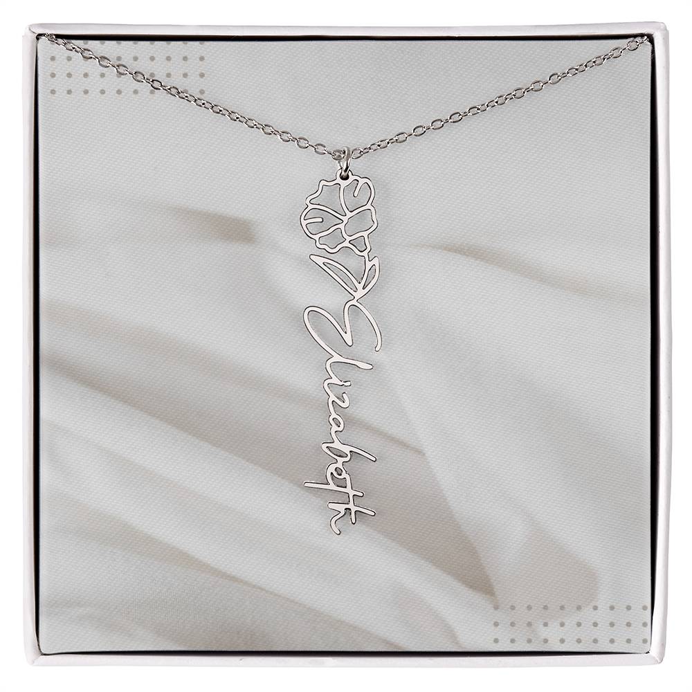 Flower Name Necklace