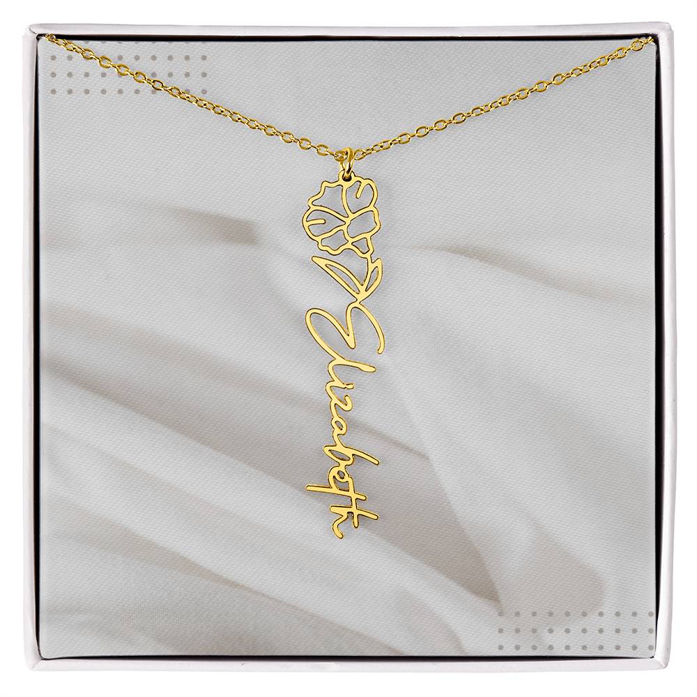 Flower Name Necklace