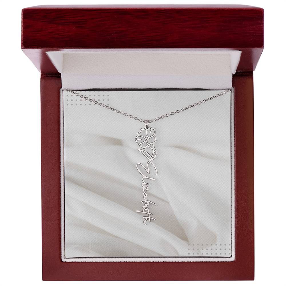 Flower Name Necklace