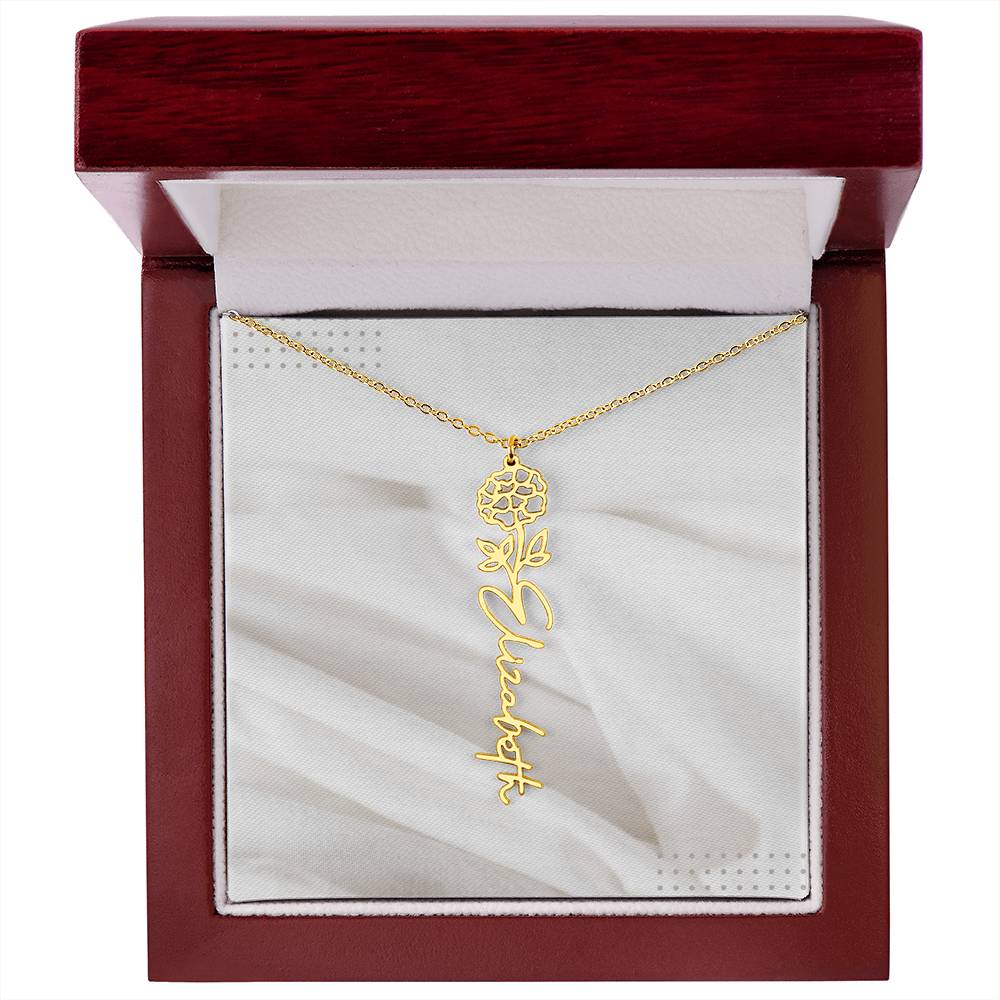 Flower Name Necklace