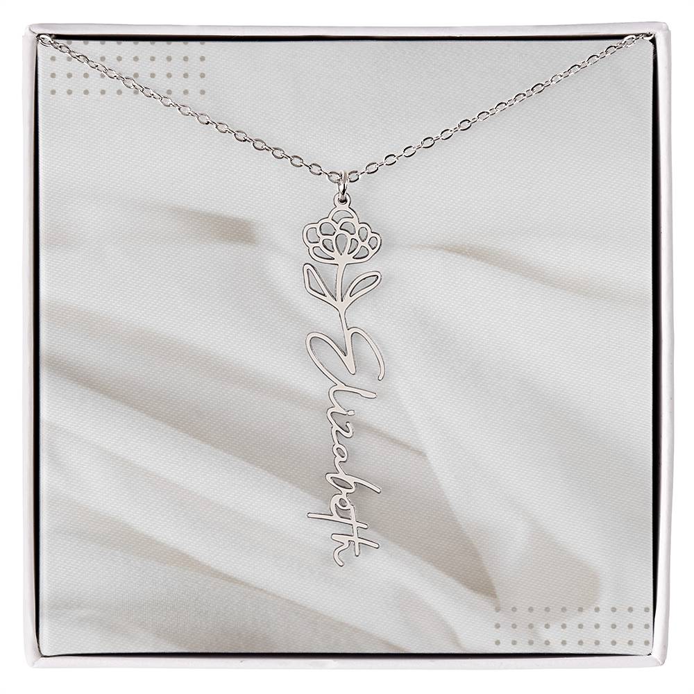 Flower Name Necklace