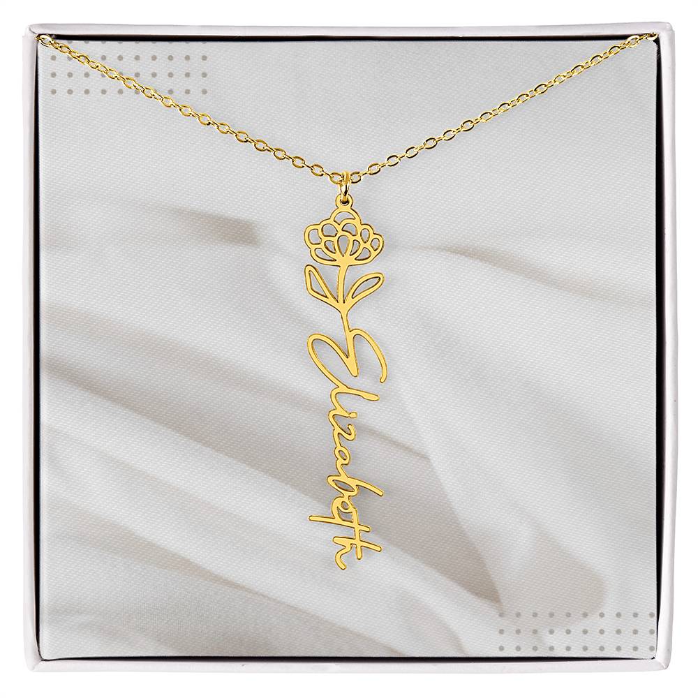 Flower Name Necklace