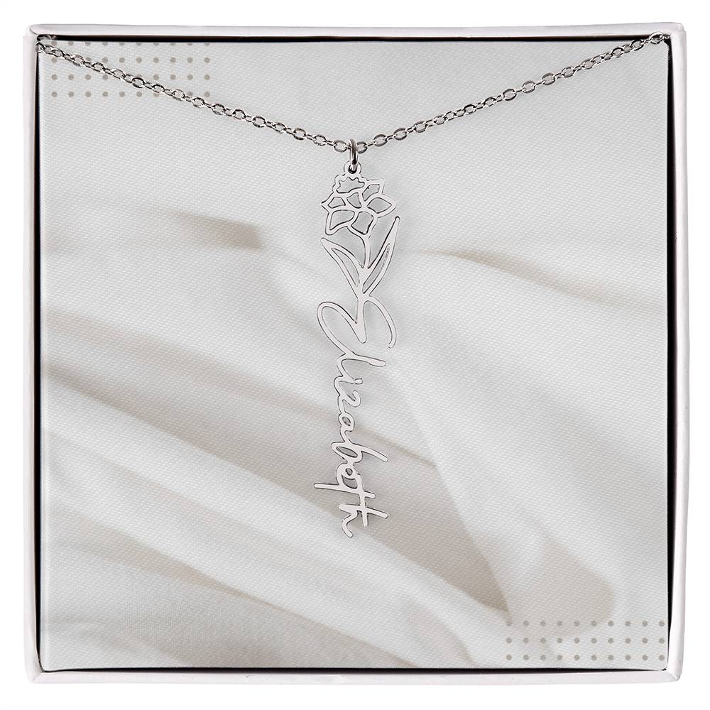 Flower Name Necklace