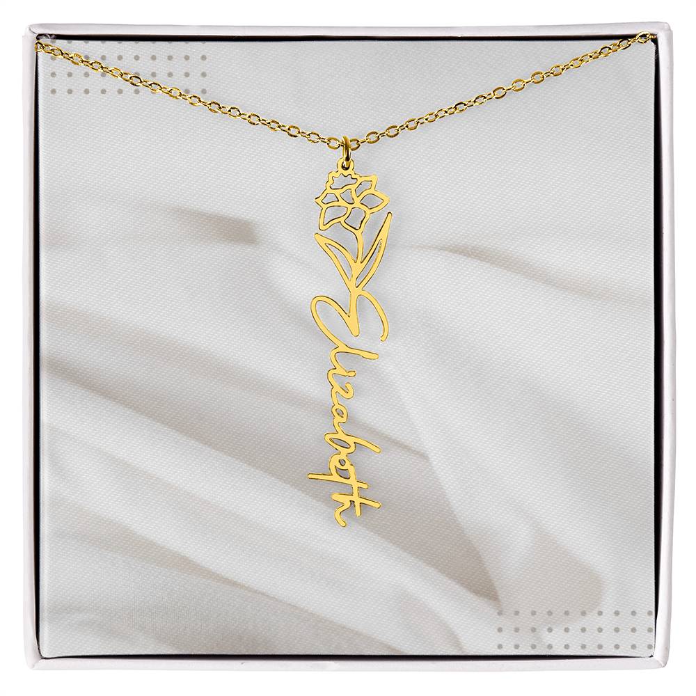 Flower Name Necklace