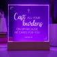 He cares for you | Engraved Acrylic Plaque Led Light