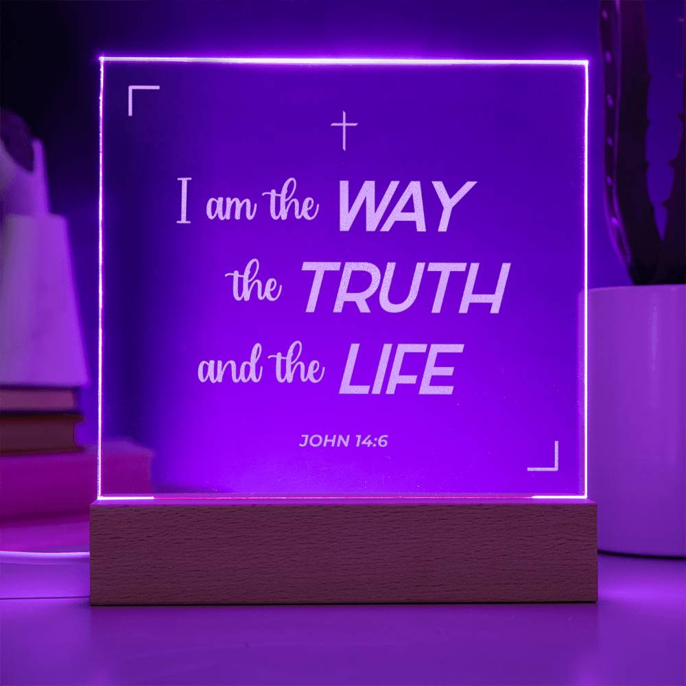 I am the truth |  Engraved Acrylic Plaque Led Light