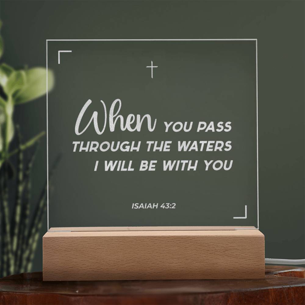 I will be with you |  Engraved Acrylic Plaque Led Light