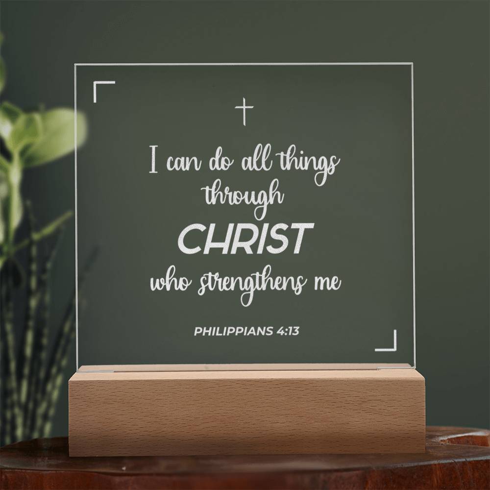 I  can do all things | Engraved Acrylic Plaque Led Light
