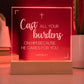 He cares for you | Engraved Acrylic Plaque Led Light