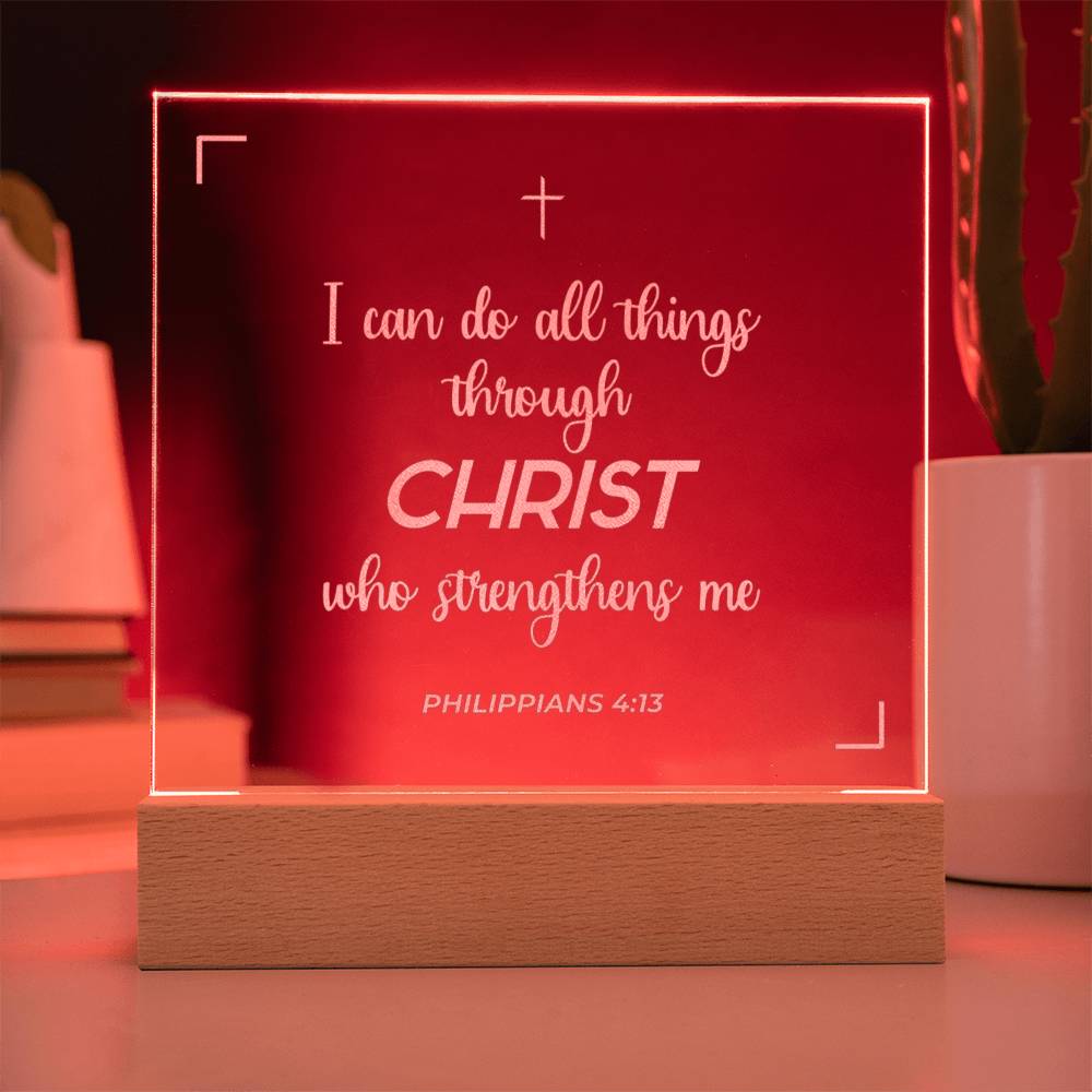 I  can do all things | Engraved Acrylic Plaque Led Light