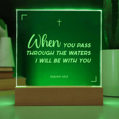 I will be with you |  Engraved Acrylic Plaque Led Light