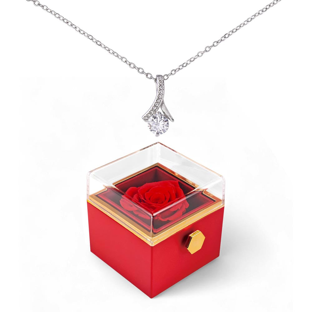 Alluring Beauty Necklace +  Red Rose Luxurious Box
