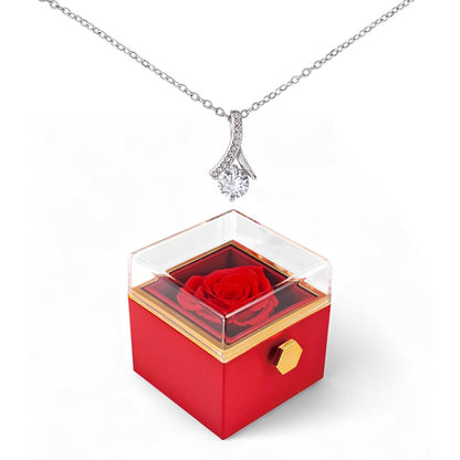 Alluring Beauty Necklace +  Red Rose Luxurious Box
