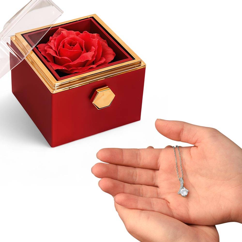 Alluring Beauty Necklace +  Red Rose Luxurious Box