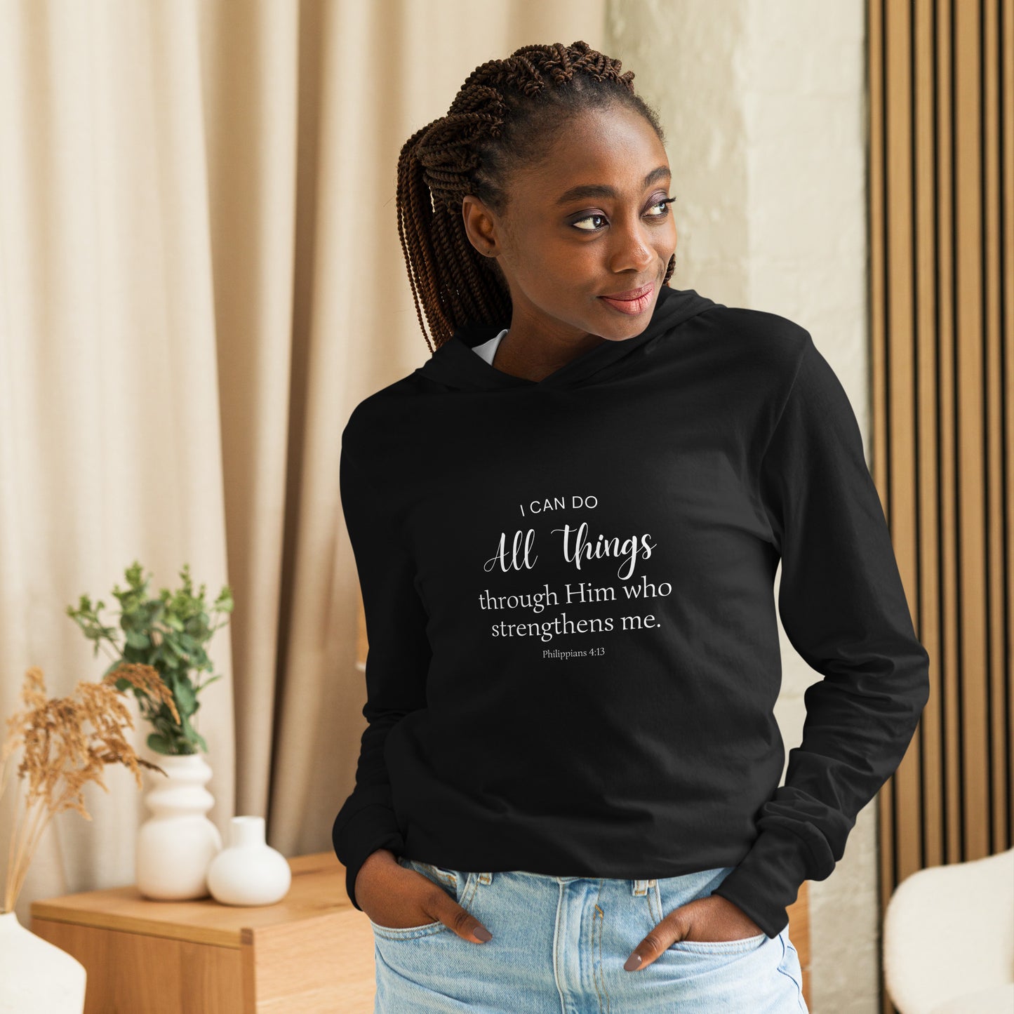 I can do all things | Unisex Hooded long-sleeve tee